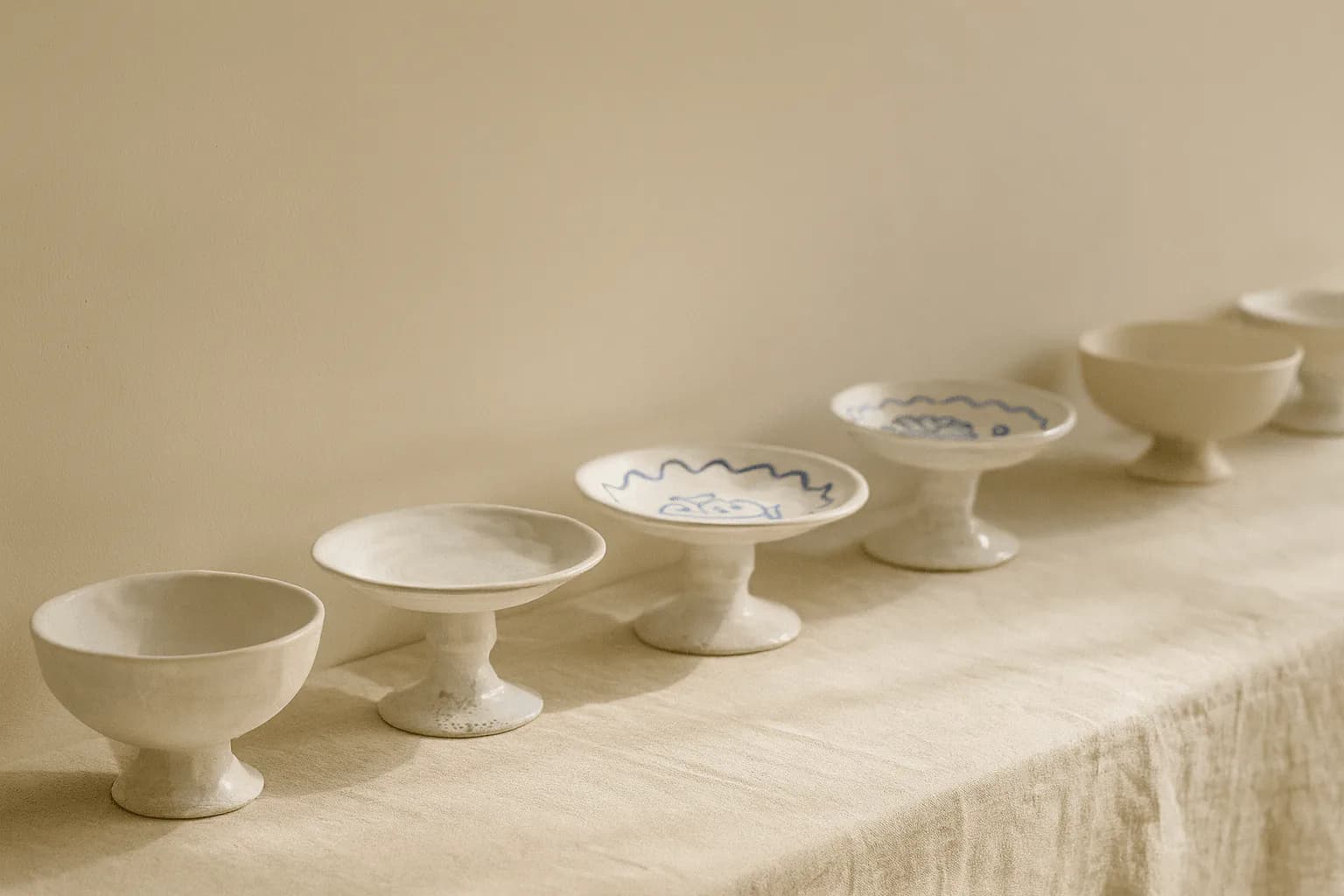Unfired Studio exhibition space with pottery displays